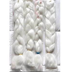 Jumbo Braid 24 Inch 4 pack Hair Extensions Synthetic Hair Bundles Braiding WHITE